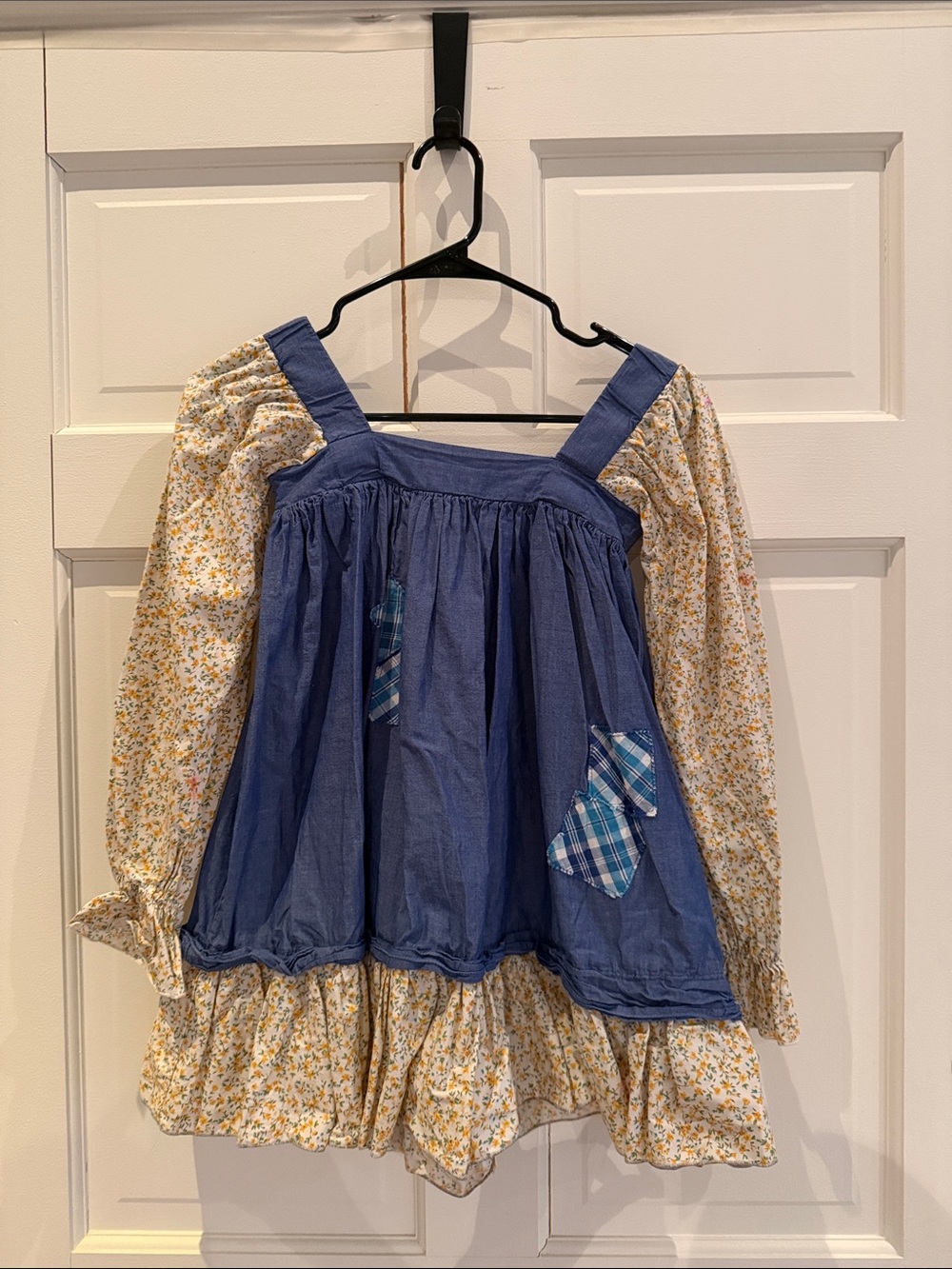 Blue & Yellow Floral Girls' Dance Costume Dress